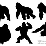 ゴリラのシルエット素材